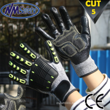 NMSAFETY HPPE Cut and Impact Resistant TPR Safety Glove / level 5 cut gloves